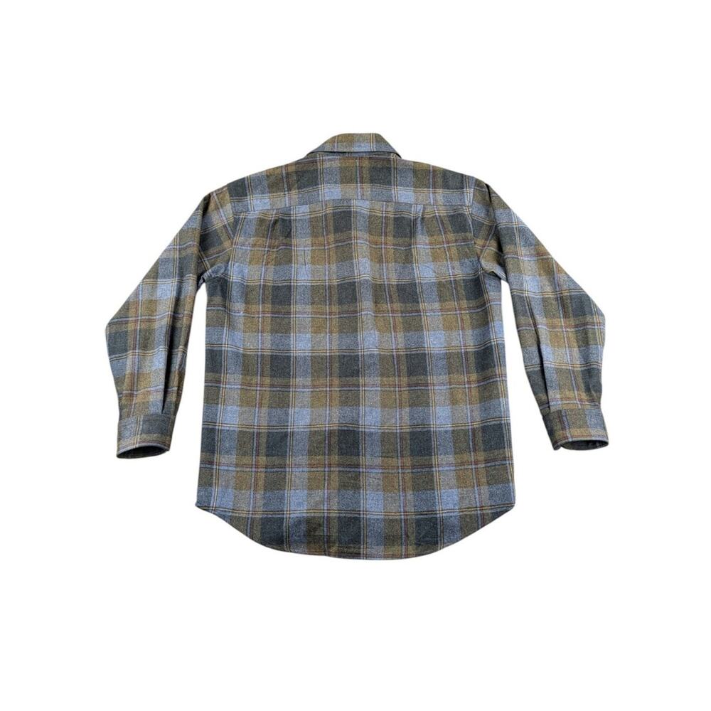 Pendleton Men's M 100% Virgin Wool Plaid Elbow Patch Trail Button Shirt EUC - Picture 6 of 11